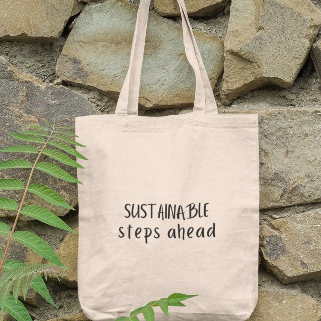 Tote Bag Des pas durables vers l'épicerie écologique (Shop now and start spreading awareness about sustainability.)