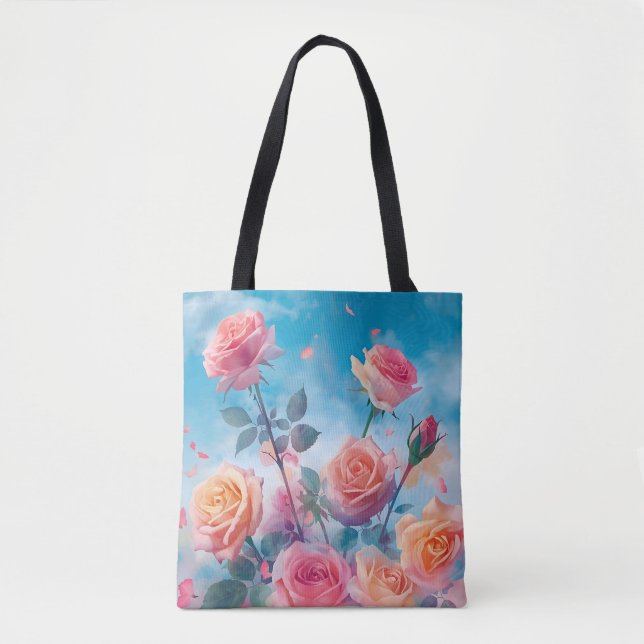 Tote Bag Des Roses rêvés et dynamiques (Devant)