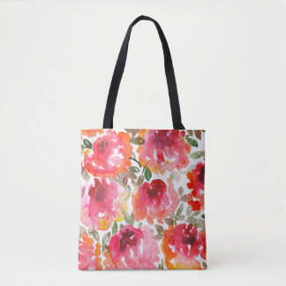 Tote Bag Des roses rouges en habit, des motifs sans soudure