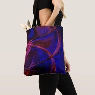 Tote Bag Des traits courbés sur une croûte rouge et bleue s