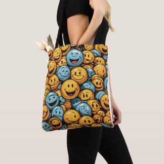 Tote Bag Des visages colorés heureux et amusants