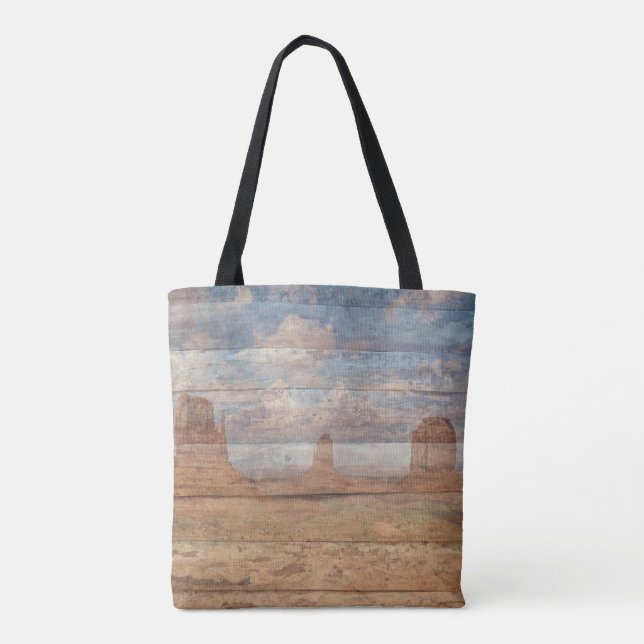 Tote Bag Desert Landscape Sandstone Buttes And Heavenly Sky (Dos)