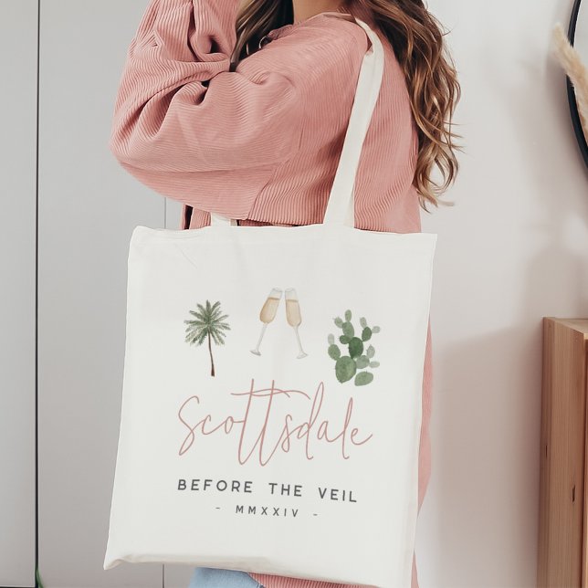 Tote Bag Desert Palm & Cactus Bachelorette (Créateur téléchargé)