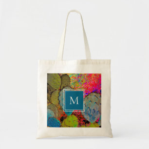 Tote Bag Désert Sud-Ouest Monogramme Prickly Pear Cactus