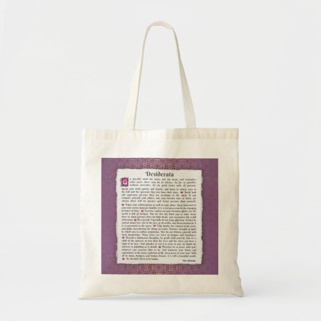 Tote Bag Desiderata - Choses désirées (Devant)