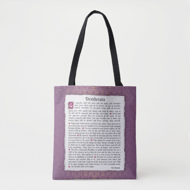 Tote Bag Desiderata - Choses désirées (Devant)