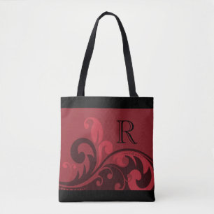 Tote Bag Design à saveur rouge avec monogramme
