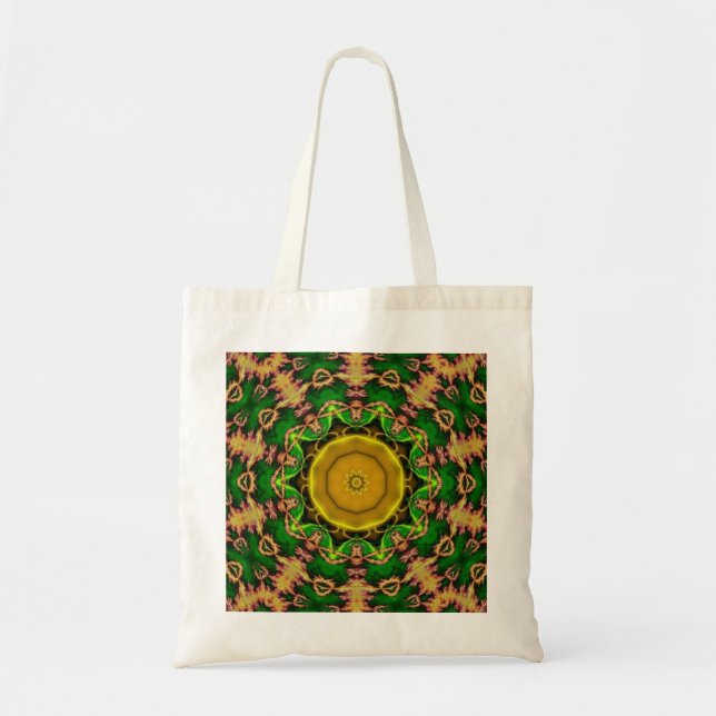 Tote Bag Design abstrait vert et or (Devant)