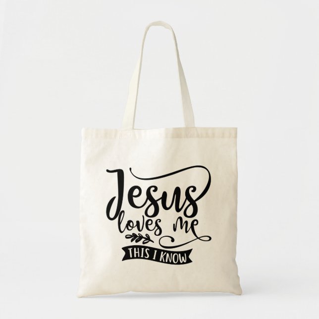 Tote Bag Design chrétien Jésus m'aime (Devant)