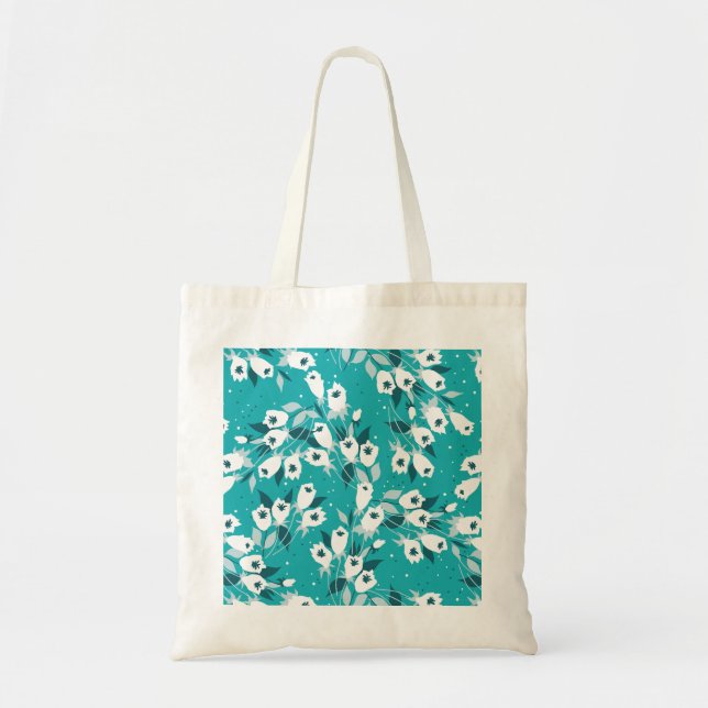 Tote Bag Design d'art botanique Motif élégant à la fleur de (Devant)