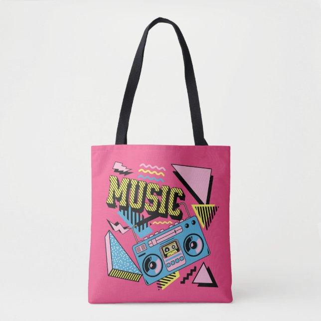 Tote Bag Design de boite de musique de style rétro (Devant)