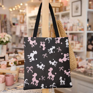 Tote Bag Design de caniche rose et noir