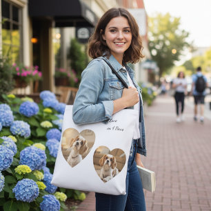 Tote Bag Design de chien en forme de cœur – “Le bonheur sur