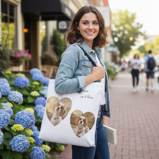 Tote Bag Design de chien en forme de cœur – “Le bonheur sur