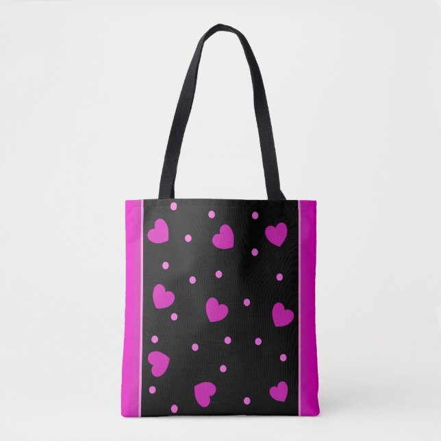 Tote Bag Design de coeur moderne rose mignonne (Devant)