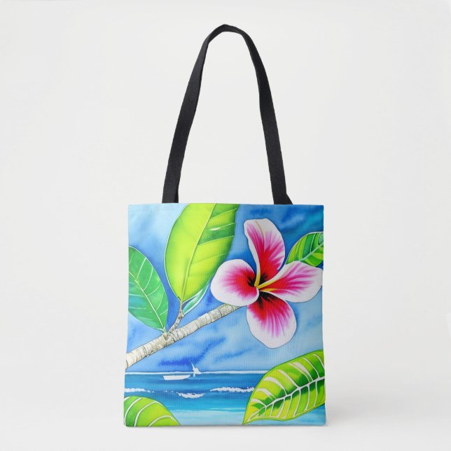 Tote Bag Design de fleurs d'aquarelle (Devant)