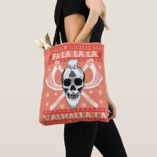 Tote Bag Design de Noël moche Fa-La-La-Valhalla Viking Val