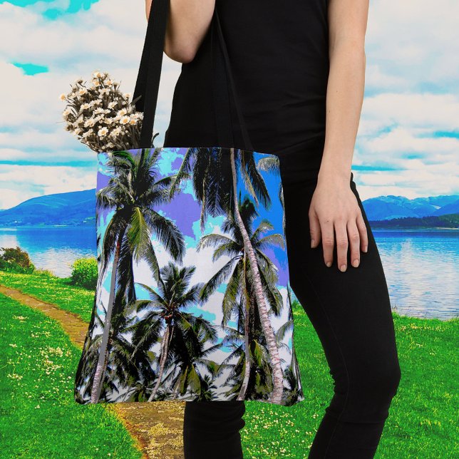 Tote Bag Design de palmiers en couleur pointus (Créateur téléchargé)