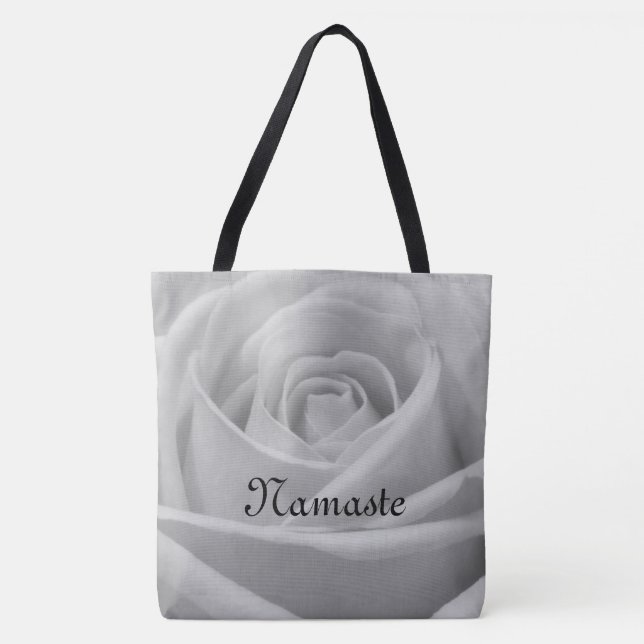 Tote Bag Design de Rose de Namaste gris (Devant)