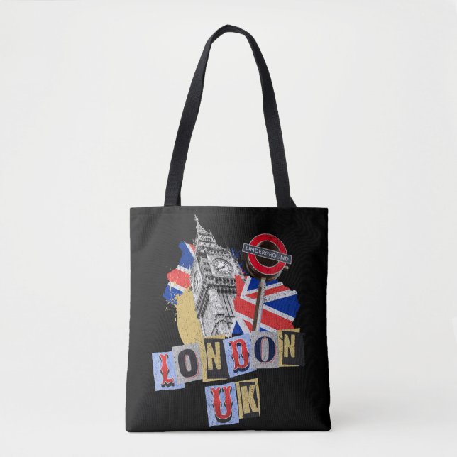 Tote Bag Design de style rétro à Londres (Devant)