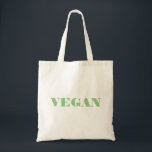 Tote Bag Design de texte Vegan<br><div class="desc">Design de texte vert simple et minimaliste.</div>