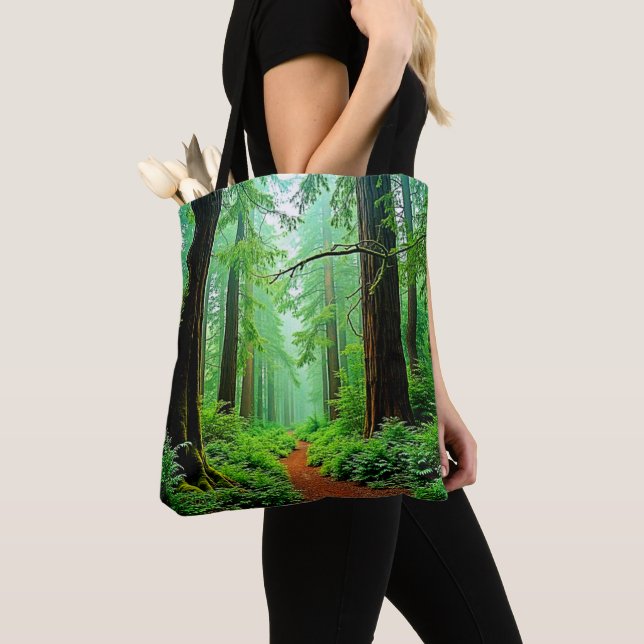 Tote Bag Design de tranquillité de la forêt de Redwood (De près)