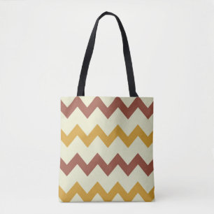 Tote Bag Design de zigzag Chevron en couleurs naturelles