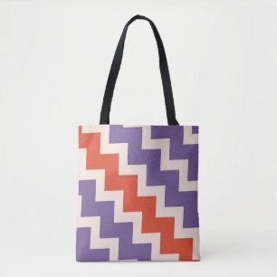 Tote Bag Design de zigzag Chevron en couleurs naturelles
