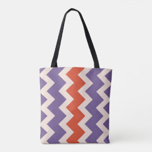 Tote Bag Design de zigzag Chevron en couleurs naturelles