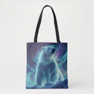 Tote Bag Design d'ours polaires majestueux avec aurores bor