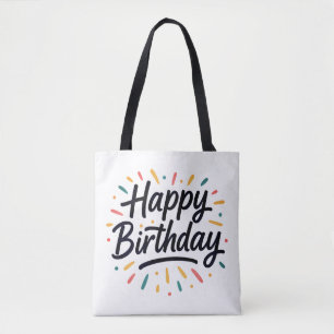 Tote Bag Design élégant de calligraphie d'anniversaire