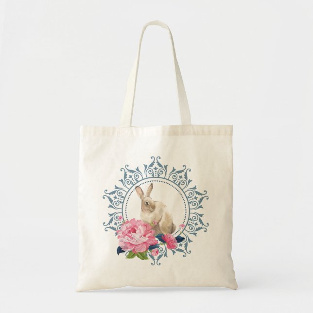 Tote Bag Design élégant de lapin de Pâques (Devant)