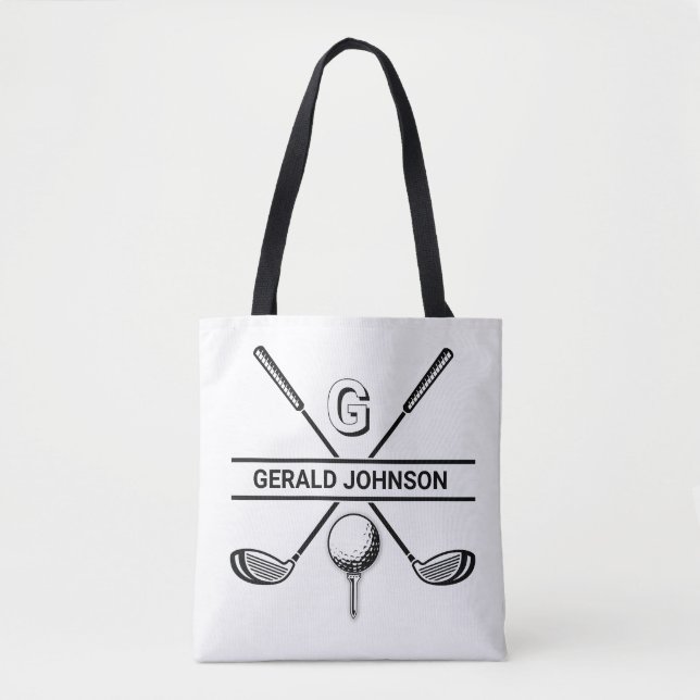 Tote Bag Design élégant de monogramme de golf (Devant)