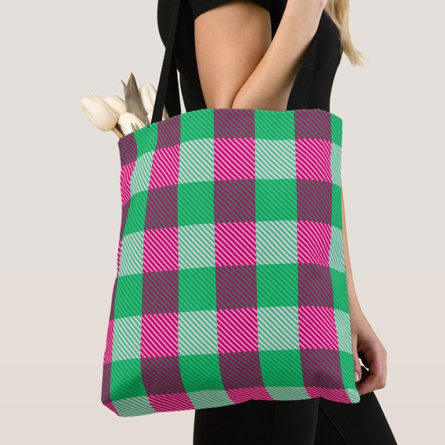 Tote Bag Design En vichy chèque rose (Créateur téléchargé)