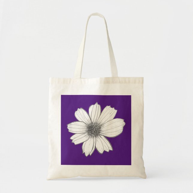 Tote Bag Design floral violet (Devant)