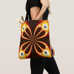 Tote Bag Design géométrique noir et orange
