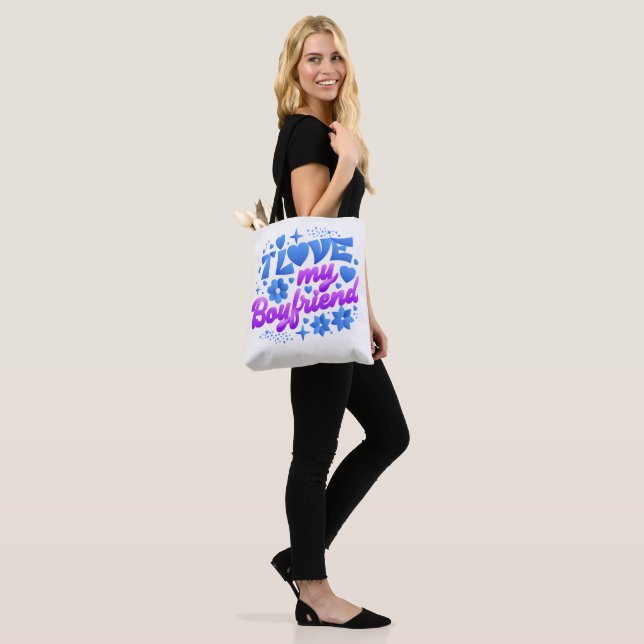 Tote Bag Design-I love my boyfriend (Sur le modèle)