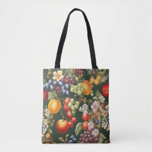 Tote Bag Design italien élégant avec Fruits et Fleurs