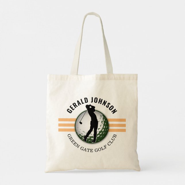 Tote Bag Design minimaliste élégant de Golfeur (Dos)