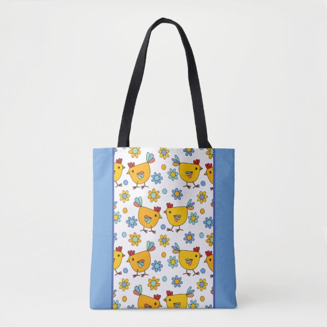Tote Bag Design moderne de poulet coloré (Devant)