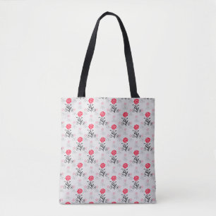 Tote Bag Design Motif de l'étalage de fleurs de rose rouge