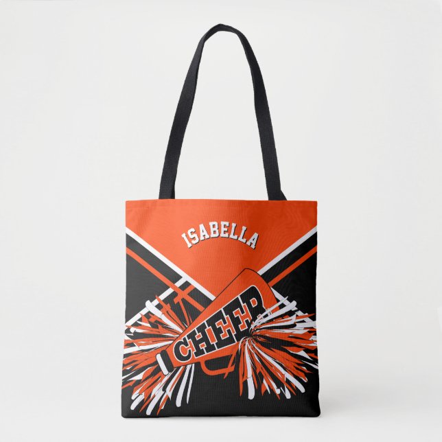 Tote Bag Design orange, noir et blanc (Devant)