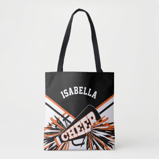 Tote Bag Design orange, noir et blanc (Devant)
