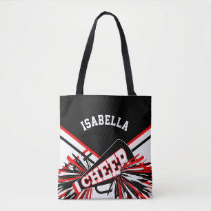 Tote Bag Design Pom-pom girl rouge, noir et blanc