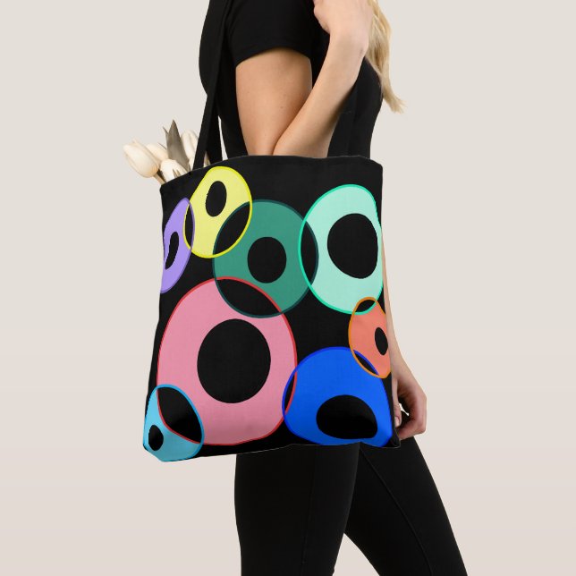 Tote Bag Design Rainbow Billiard Balls (De près)