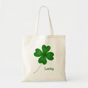 Tote Bag Design shamrock simple avec chance