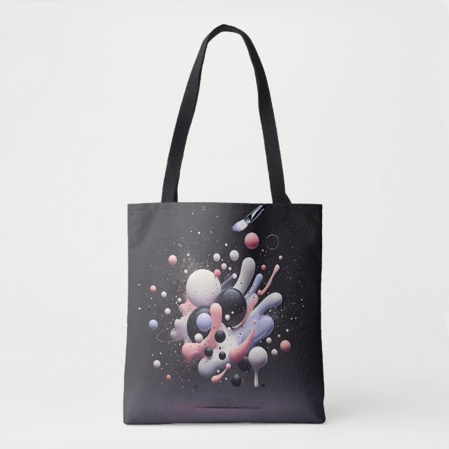 Tote Bag Design unique en noir (Devant)