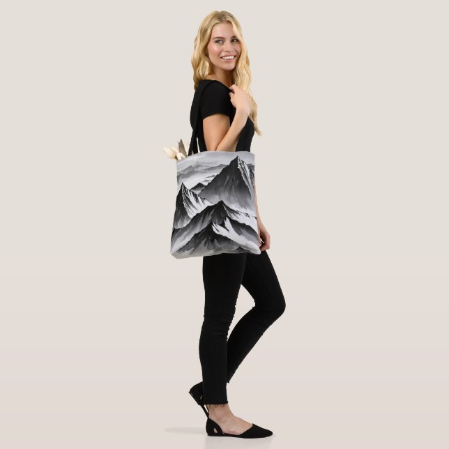 Tote Bag design unique noir et blanc (Sur le modèle)