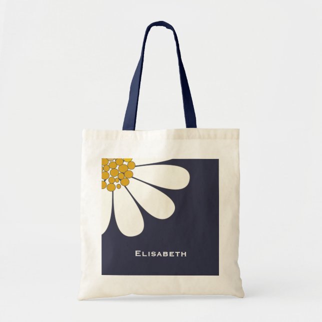 Tote Bag desing floral Marguerite-blanc personnalisent le (Devant)