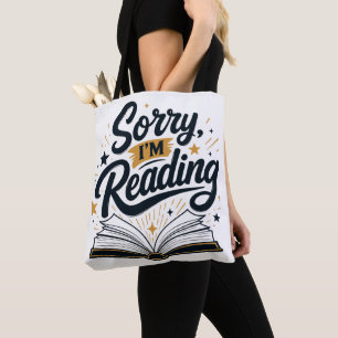 Tote Bag Désolé, je lis Typographie de l'amant de livre